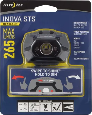 Nite Ize HLSB-01-R7 Inova STS Headlamp, Black, Battery Powered, Waterproof, Durable, Lightweight, 20-Inch