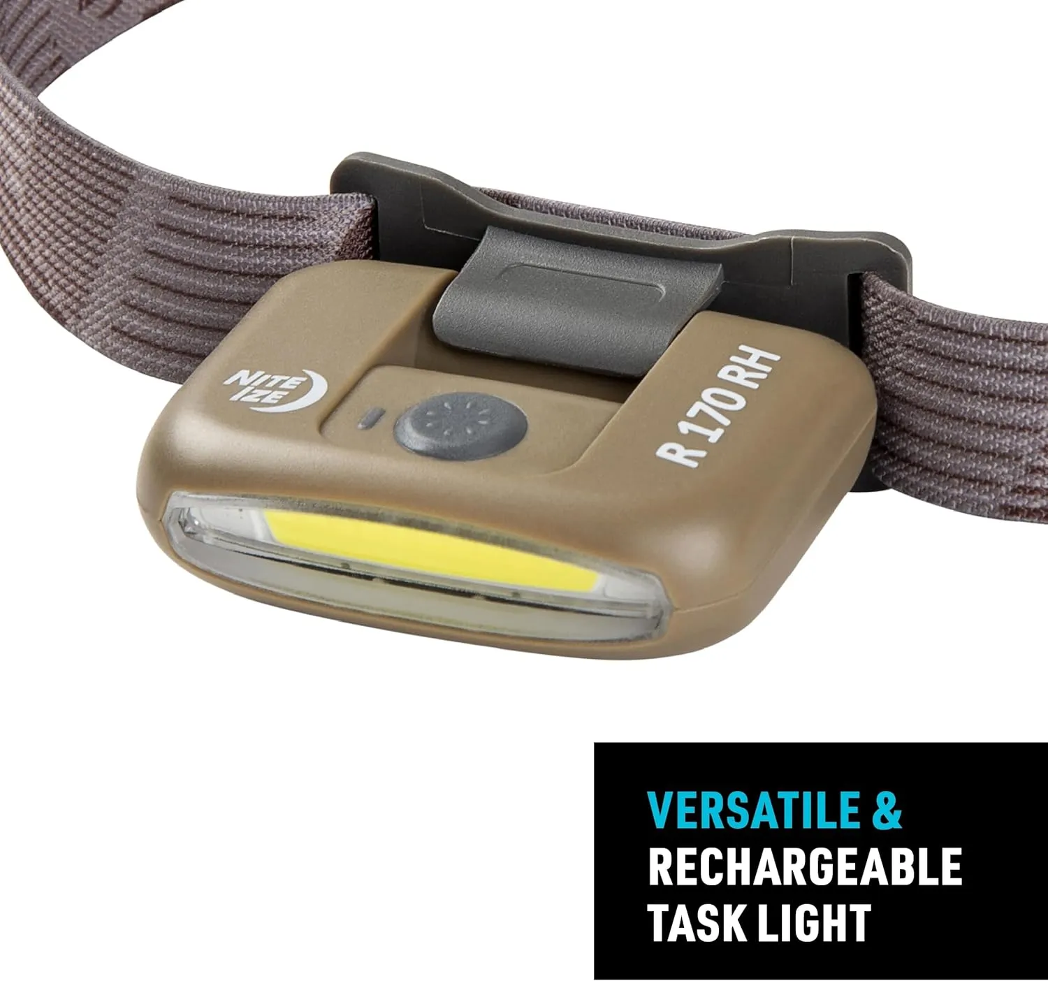 Nite Ize Radiant 170 Rechargeable Headlamp - Durable Headlamp with Rechargeable 170 Lumen Light - Great for Camping, Hiking & at-Home Projects - Coyote