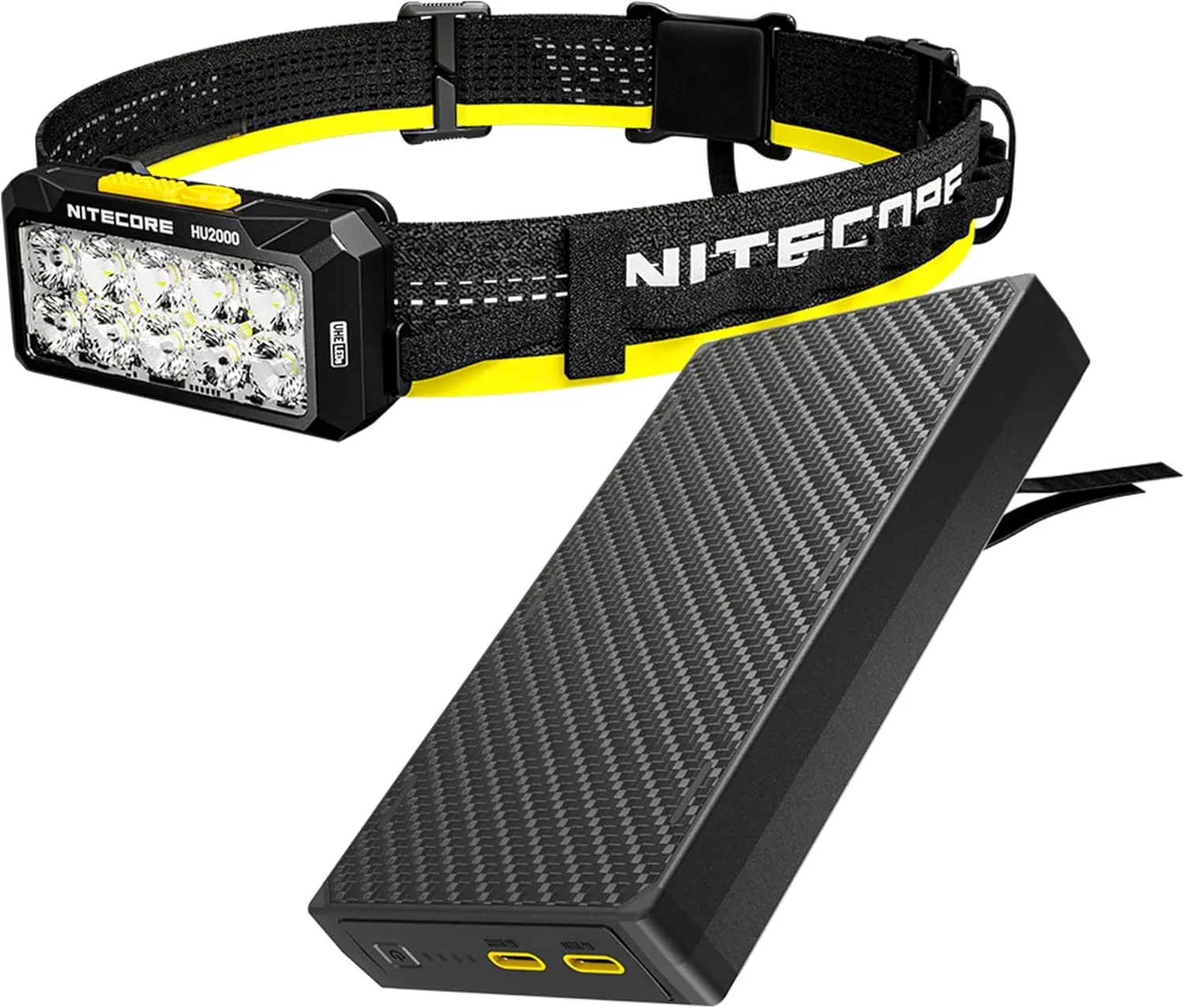 Nitecore HU2000 2000 Lumen Workheadlamp, Bundle with NB20000 20,000mAh Power Bank with White and Red LEDs