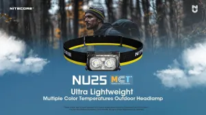 Nitecore NU25 MCT NU25 Multiple Color Temperature Light Headlamp -400 Lumens w/Diffusing Stuff Sack and Eco Sensa USB C Charging Cable