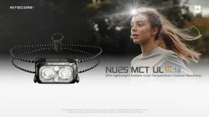 Nitecore NU25 MCT UL NU25 MCT UL Ultra Lightweight Multiple Color Temperature Outdoor Headlamp -400 lumens w/Diffusing Stuff Sack and Eco Sensa USB C Charging Cable