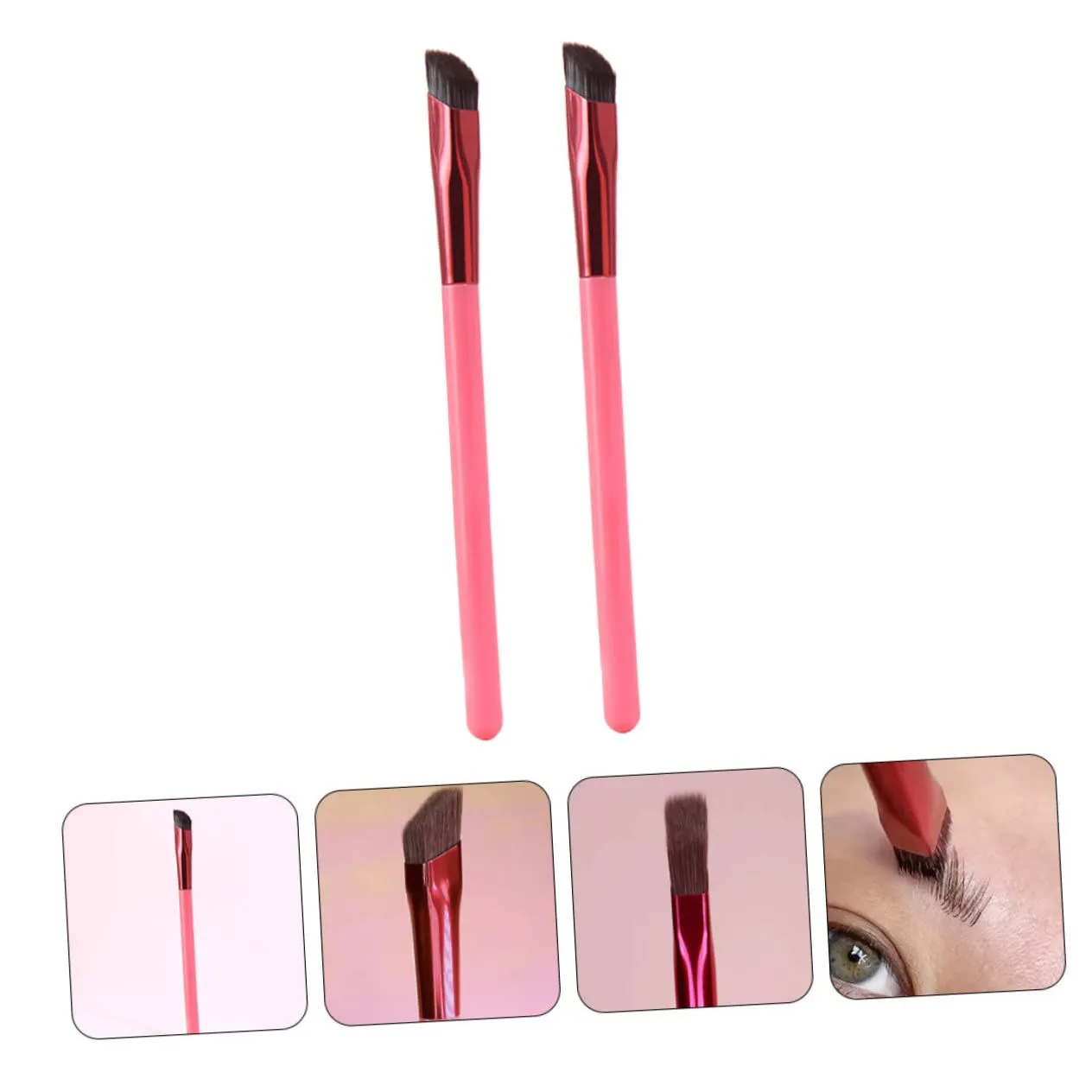 NOLITOY 10pcs Angled Eyebrow Makeup Brush Professional Eye Liner Brush for Precise Application for Girls Women for Home Salon Use