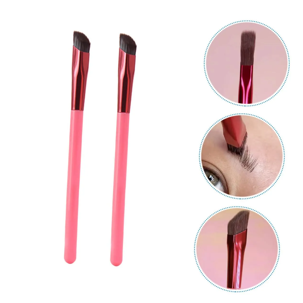 NOLITOY 10pcs Angled Eyebrow Makeup Brush Professional Eye Liner Brush for Precise Application for Girls Women for Home Salon Use