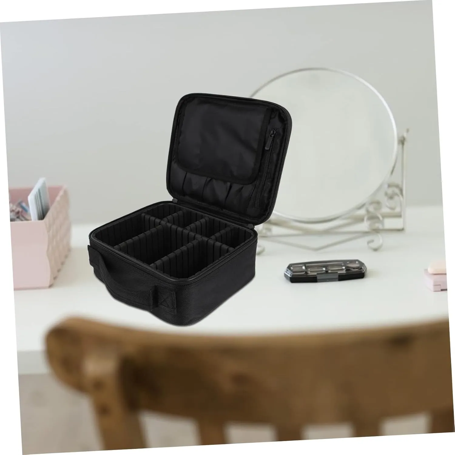 NOLITOY Elegant Makeup Case Makeup Tool Box Storage Bag Waterproof Brush Holder for Travel