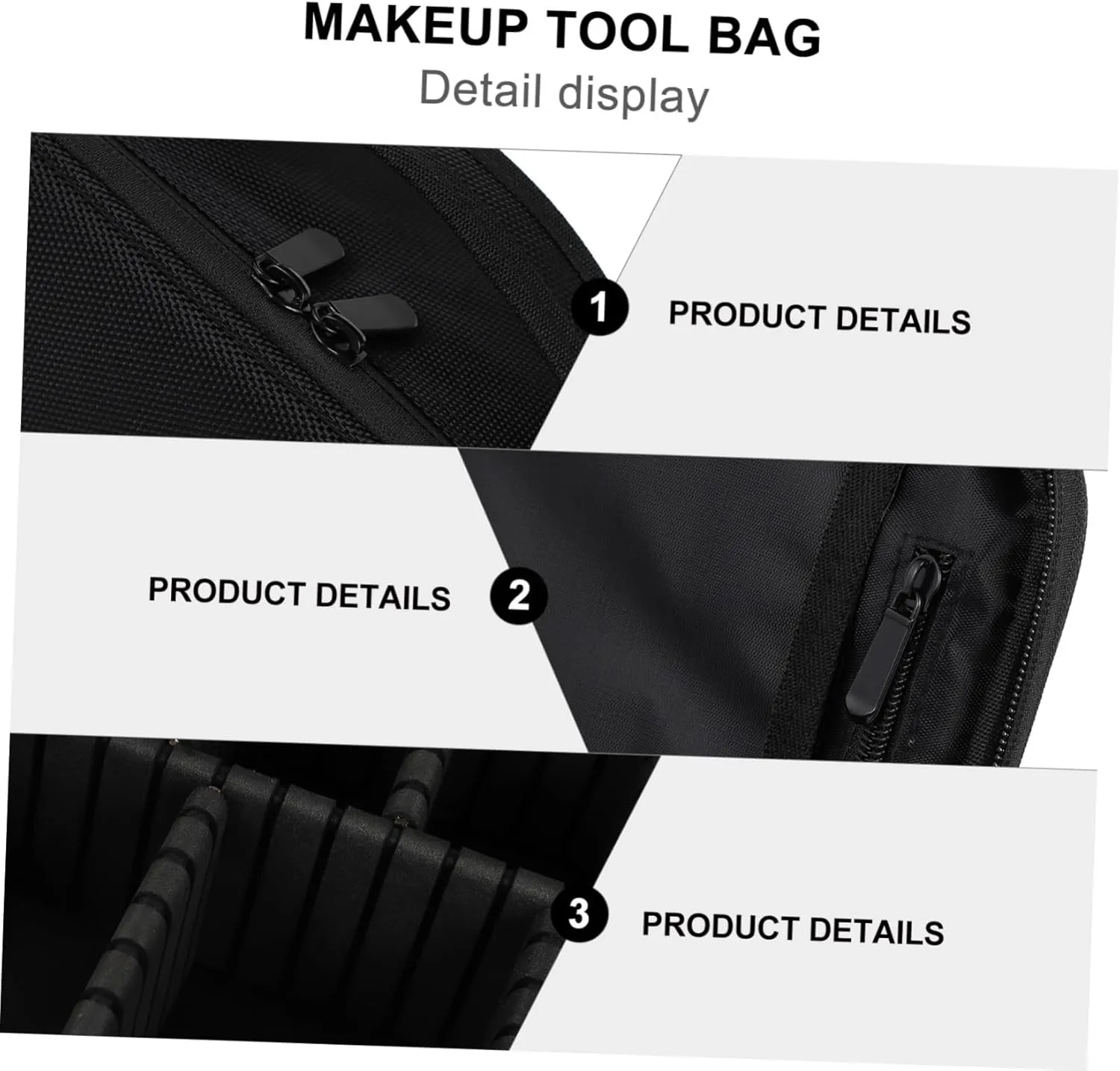 NOLITOY Elegant Makeup Case Makeup Tool Box Storage Bag Waterproof Brush Holder for Travel
