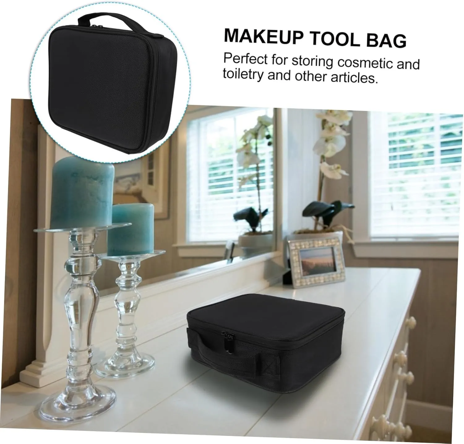 NOLITOY Elegant Makeup Case Makeup Tool Box Storage Bag Waterproof Brush Holder for Travel