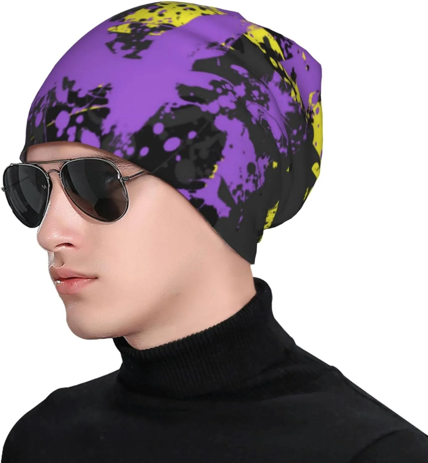 Nonbinary Pride Flag Multifunction Beanie Hat for Men Women Fashion Scarf Soft Stretch Skull Cap