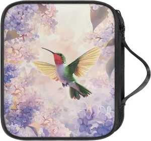 Noprintge Hummingbird Hydrangea Crochet Hook Case Knitting Needle Storage Bag, Travel Organizer Bag for Crochet Hook and Knitting Accessories, Easy to Carry (Case Only)