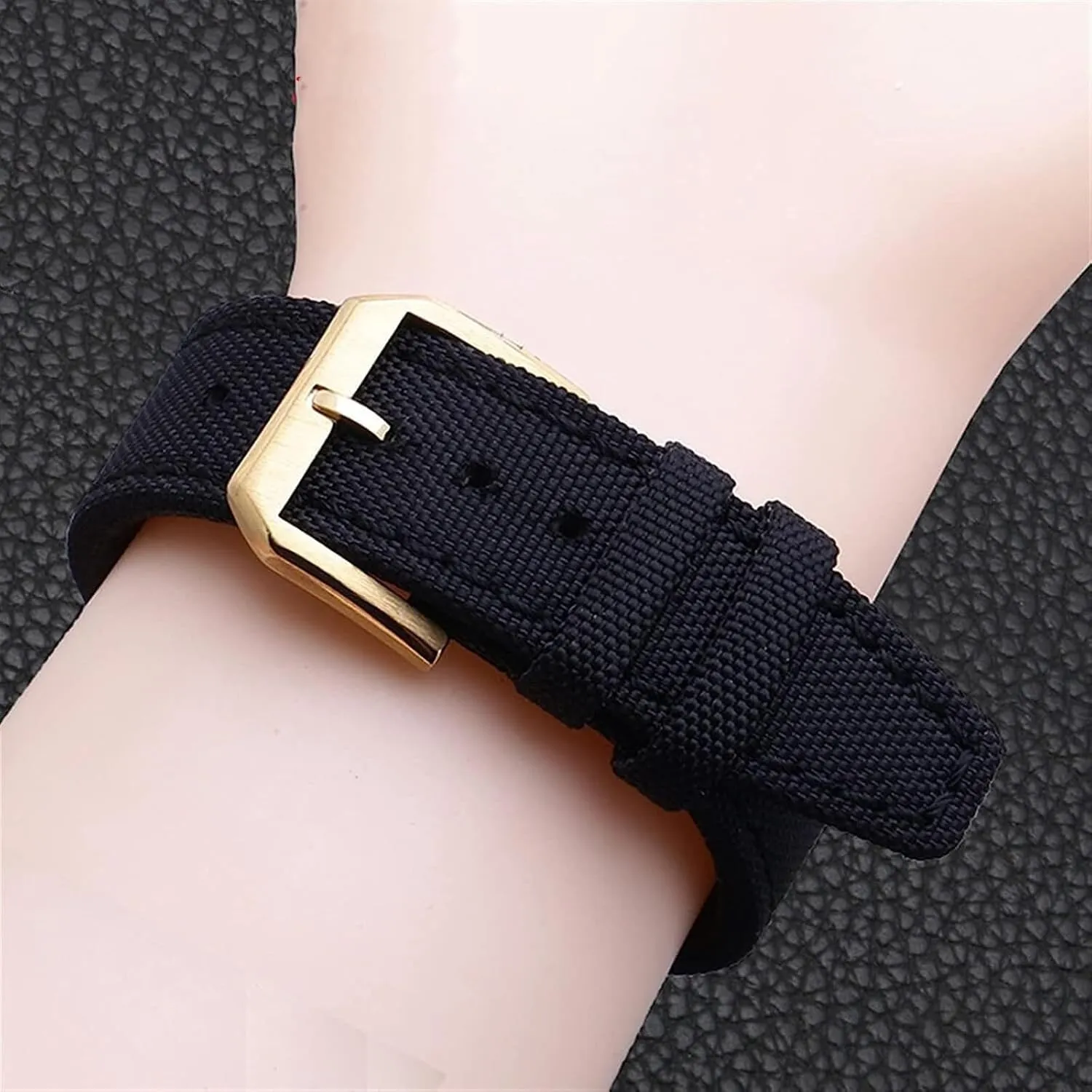 Nylon Leather Back Watch Band For IWC PILOT WATCHES PORTUGIESER Men Insurance Clasp Strap Watch Bracelet Accessories