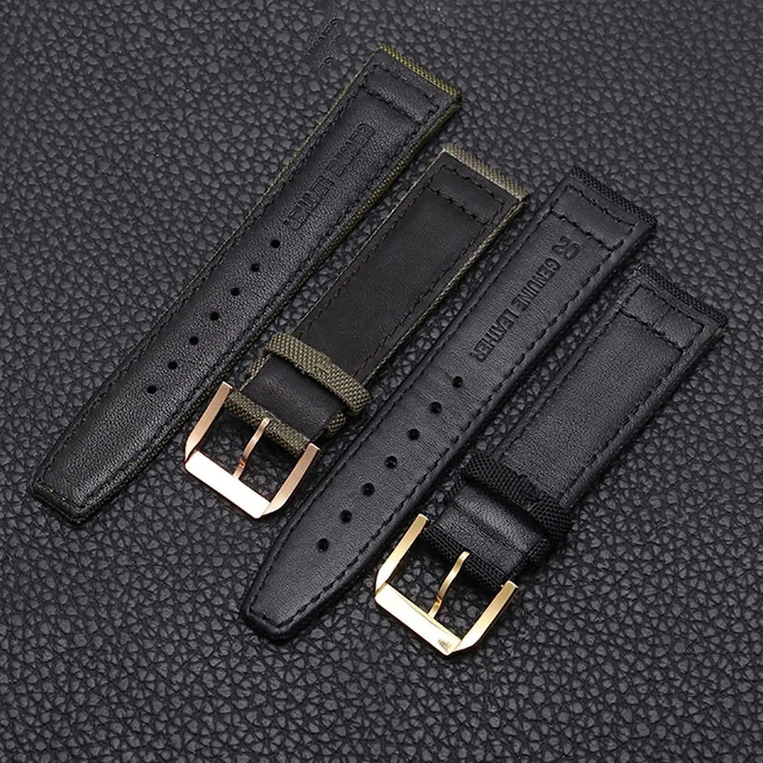 Nylon Leather Back Watch Band For IWC PILOT WATCHES PORTUGIESER Men Insurance Clasp Strap Watch Bracelet Accessories