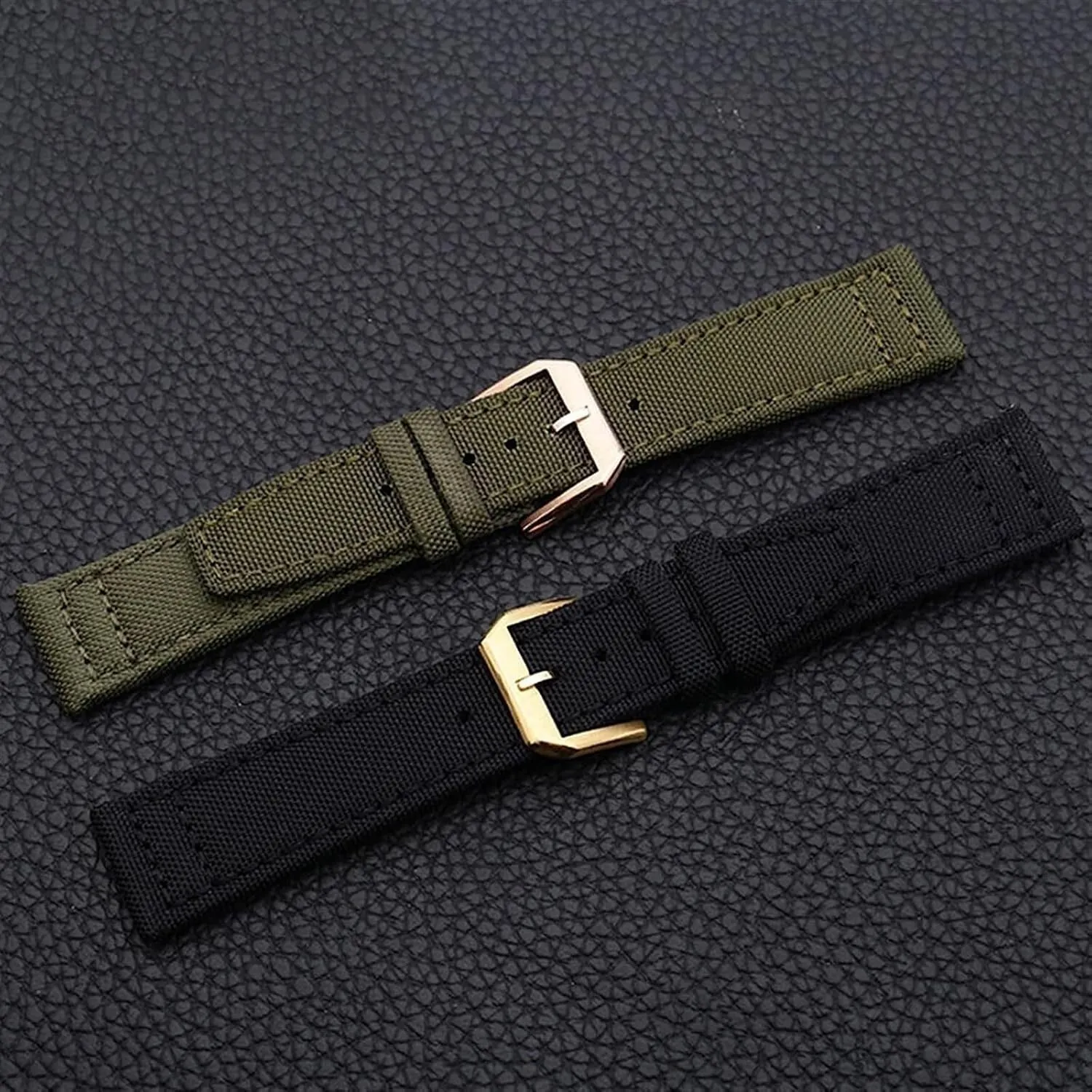 Nylon Leather Back Watch Band For IWC PILOT WATCHES PORTUGIESER Men Insurance Clasp Strap Watch Bracelet Accessories
