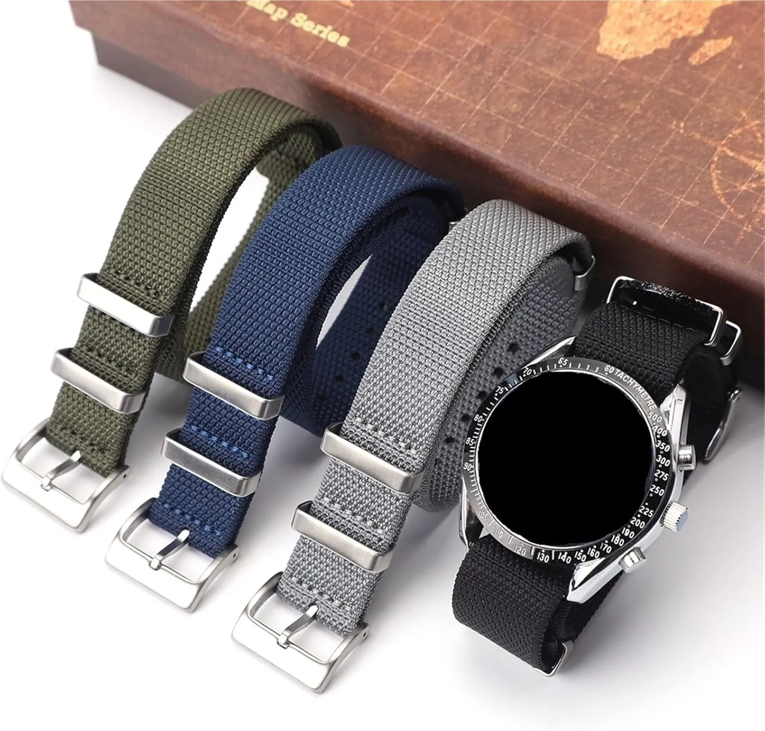 Nylon Watch Band 20mm 22mm Durable Fabric Watch Strap Stainless Steel Buckle Sport WatchBand For Men Women