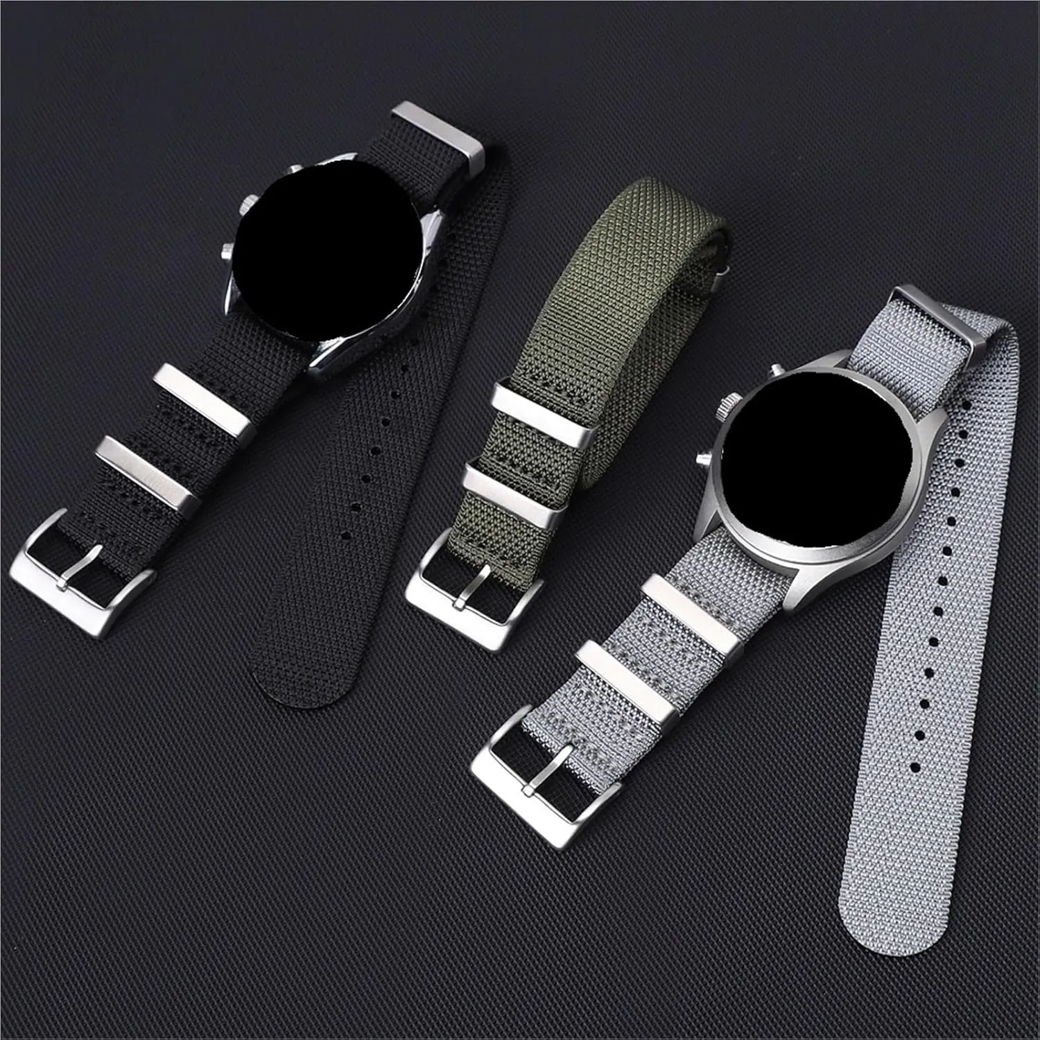 Nylon Watch Band 20mm 22mm Durable Fabric Watch Strap Stainless Steel Buckle Sport WatchBand For Men Women