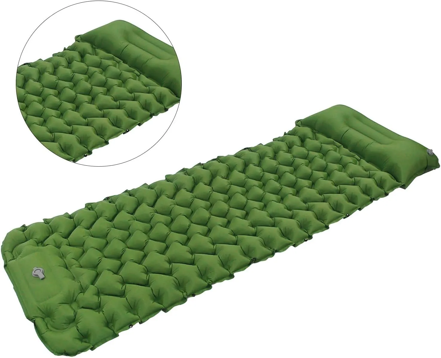 oceanside Sleeping Pad, Inflating Sleeping Pad Ergonomic Design Foot Inflatable Sleeping Pad with Storage Bag for Outdoor Camping 2 Colors