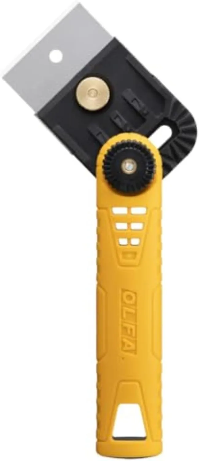 OLFA Multi-Purpose Scraper with Adjustable Head (BTC-1/DX) - Stainless Steel Razor Blade Scraper Tool with Pivoting Non Slip Handle for Glass, Paint, Floors, Replacement Blade: BTB-1