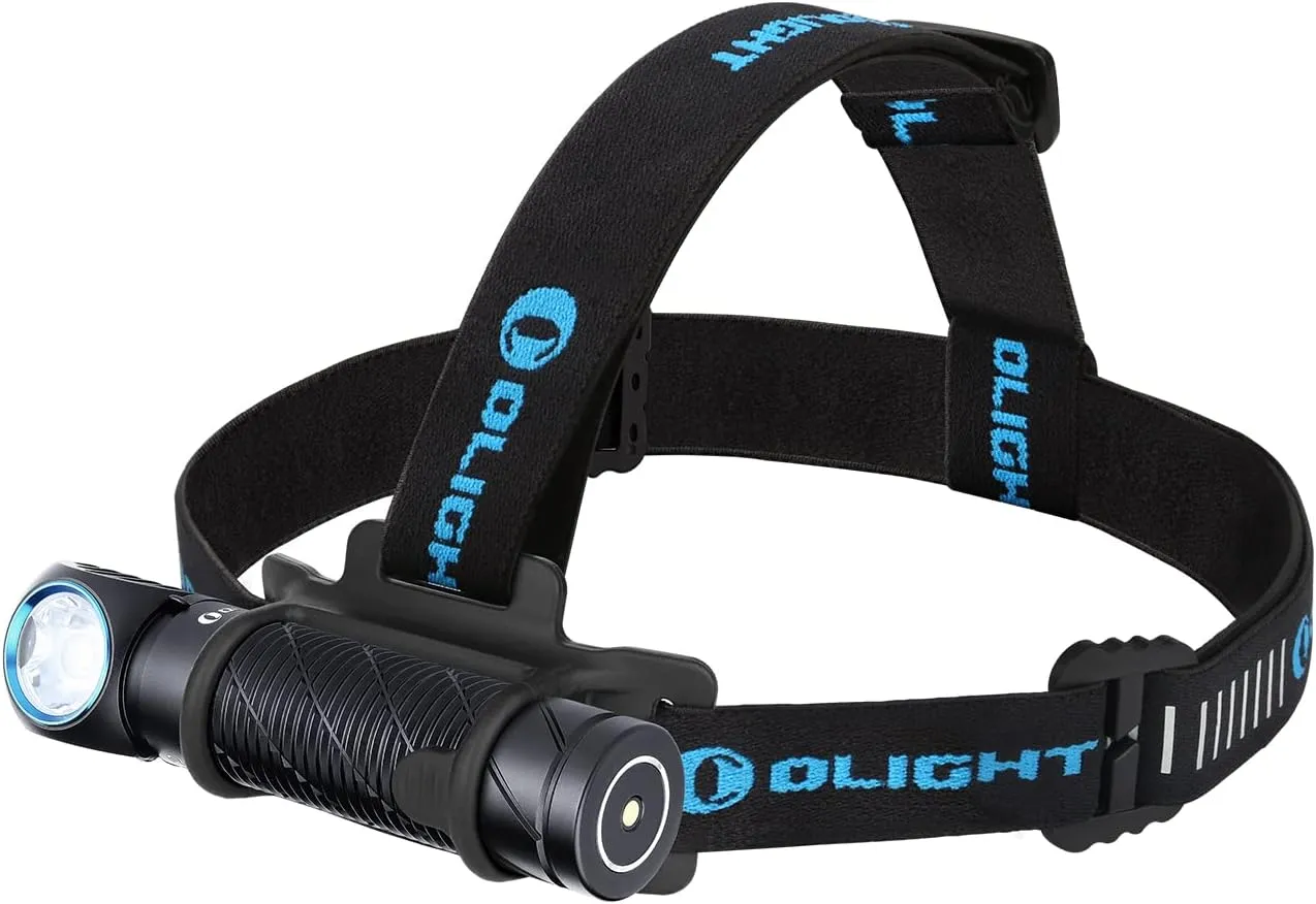 OLIGHT Perun 2 2500 Lumens Rechargeable Headlamp, Multi-Functional Right Angle MCC Waterproof Flashlight with Headband, Perfect for Night Camping, Hiking, Hunting(Black)