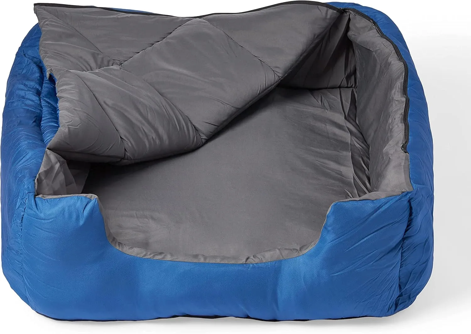 OmniCore Designs Pet Sleeping Bag (LG/Blue) with Zippered Cover for Travel, Camping, Hiking | Good for Small and Large Pets | Use as Pet Beds, Mats or Blanket
