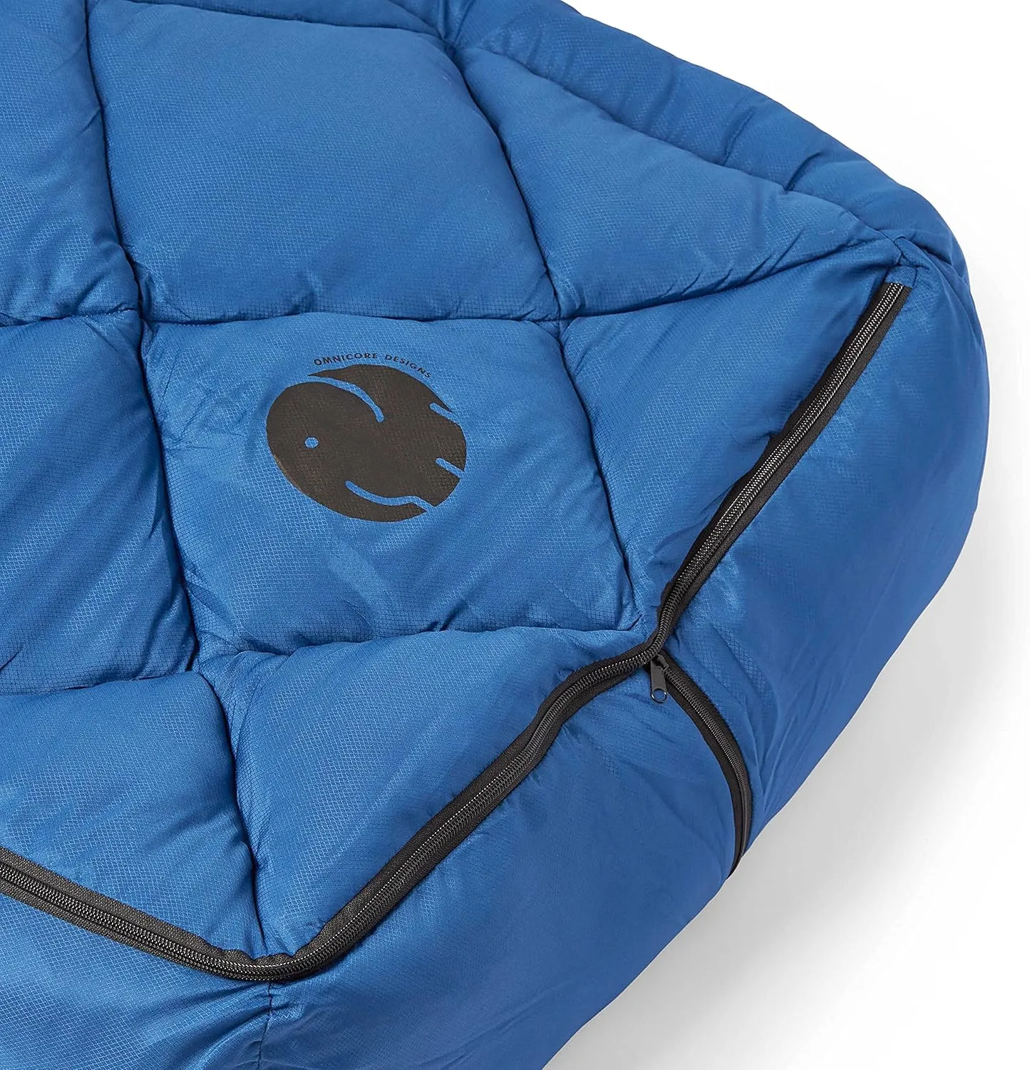 OmniCore Designs Pet Sleeping Bag (LG/Blue) with Zippered Cover for Travel, Camping, Hiking | Good for Small and Large Pets | Use as Pet Beds, Mats or Blanket
