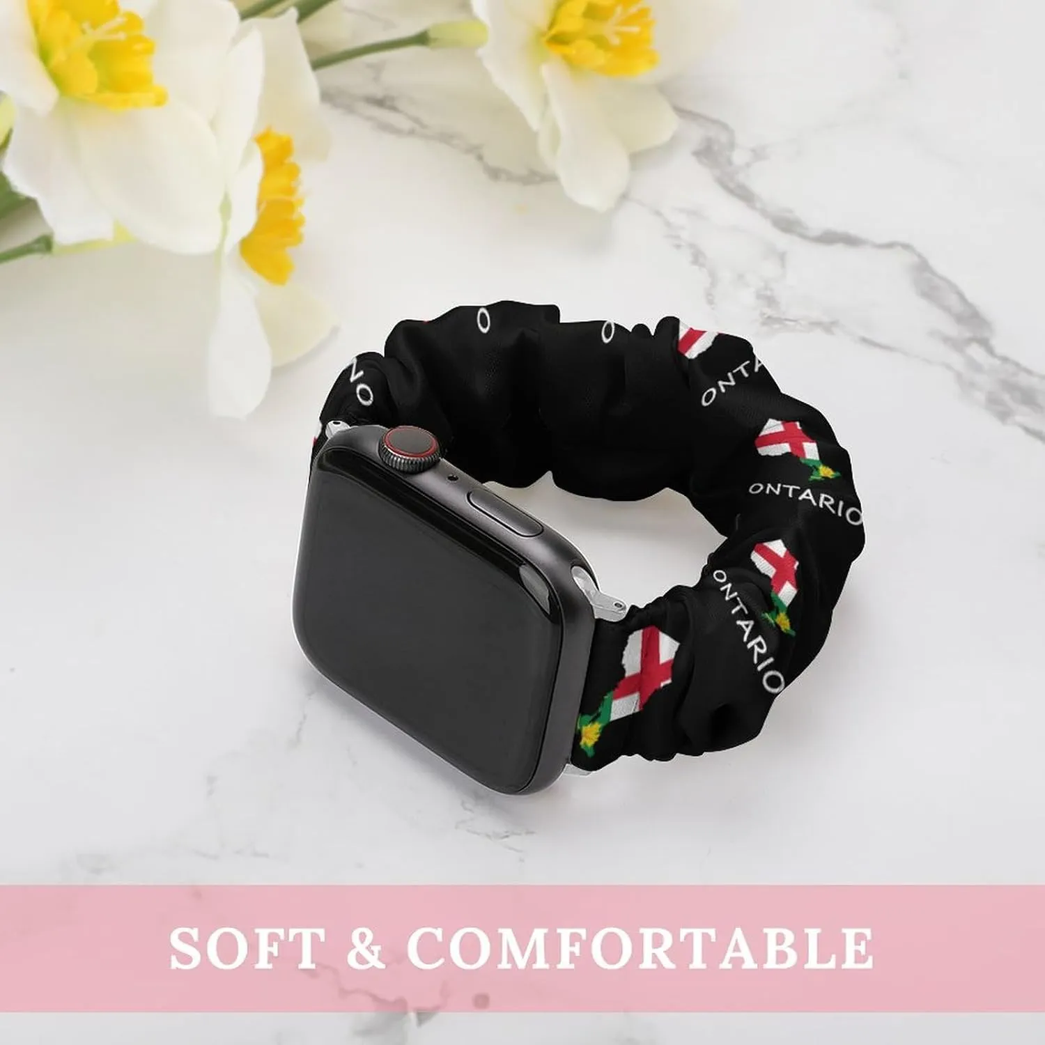 Ontario Flag Canada Canadian Fashion Watch Strap Scrunchies Wristbands Compatible With IWatch Series
