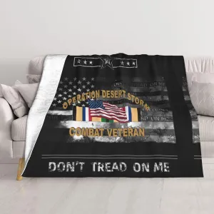 Operation Desert Storm Combat Veteran Throw Blanket for Couch Sofa Or Bed Throw Soft Fuzzy Plush Blanket