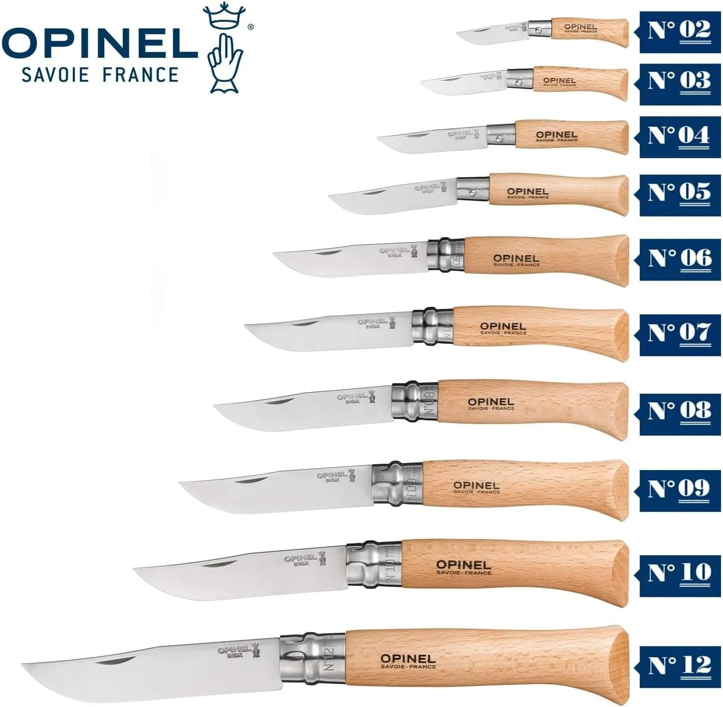 Opinel No.06 Stainless Steel Folding Knife with Beechwood Handle