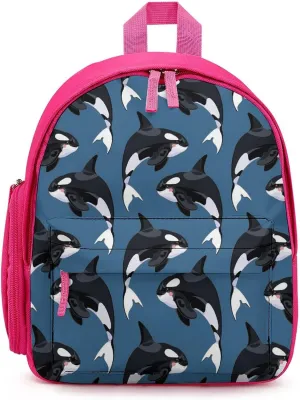 Orca Killer Whales Mini Backpack Small Shoulders Luggage Daypack Business Weekender Bag for Men Women