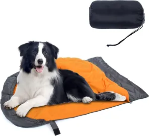 OROOTL Dog Sleeping Bag with Storage Bag, Portable Waterproof Warm Bed for Pets Traveling Camping Hiking Backpacking Puppy Sleeping Bag Indoor Outdoor Cold Weather Pet Gear