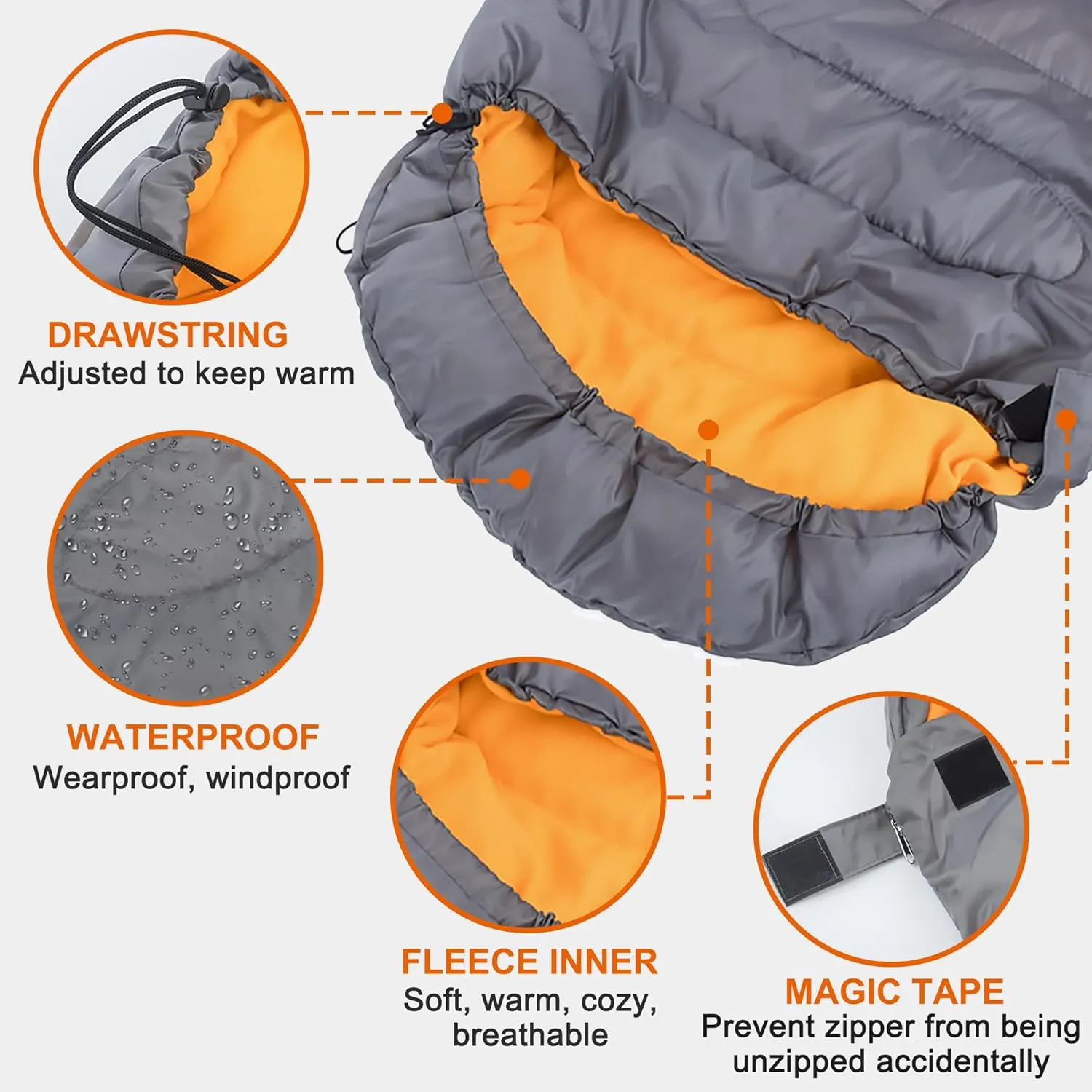 OROOTL Dog Sleeping Bag with Storage Bag, Portable Waterproof Warm Bed for Pets Traveling Camping Hiking Backpacking Puppy Sleeping Bag Indoor Outdoor Cold Weather Pet Gear