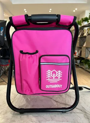 OUT&ABOUT 3-in-1 Backpack Stool Cooler Chair, 400 LBS Max Load, Portable Folding Fishing Cooler Stool