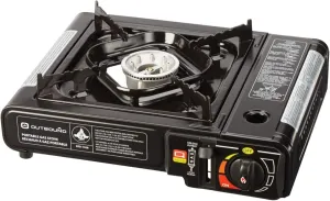 Outbound Camping Stove | Portable Single Burner Butane Gas Stove | Stainless Steel | Carry Case Included | 8,000 BTUs