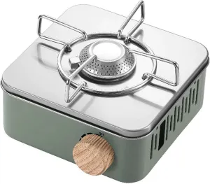 Outdoor Camping Mini Cassette Stove, Portable Butane Windproof Stove, Multi-Level Firepower Adjustable, Detachable Stand, for Indoor Outdoor Cooking Hiking
