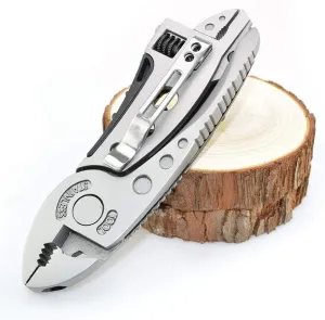 Outdoor Camping Portable Multi-Purpose Folding Multitool silver Pliers Pocket mini Knife Screwdriver Set Bottle Opener Adjustable Wrench Kit Jaw Spanner Repair Manual Survival Defence Multifunctional