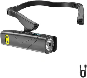 Outdoor Ear Mounted LED Head Lamp,Waterproof Headlamp with Motion Sensor,Lightweight Adjustable Rechargeable Headband Flashlight,for Night Fishing Camping Hiking Repairs (Motion Sensor)