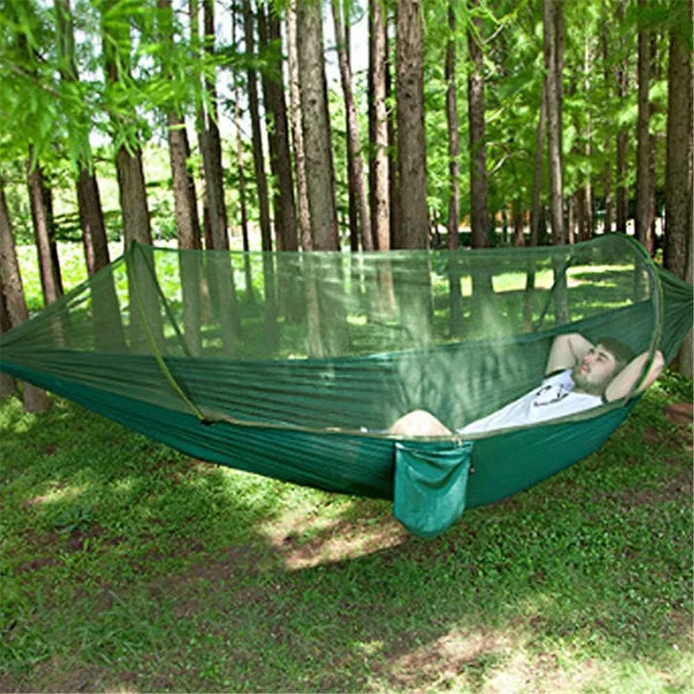 Outdoor Hammock Double Hammock Hanging Swing Bed Camping Tent Sunshade Tent with Mosquito net 250x120cm for Camping Backpacker
