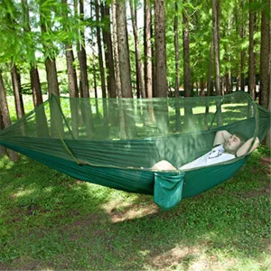 Outdoor Hammock Double Hammock Hanging Swing Bed Camping Tent Sunshade Tent with Mosquito net 250x120cm for Camping Backpacker