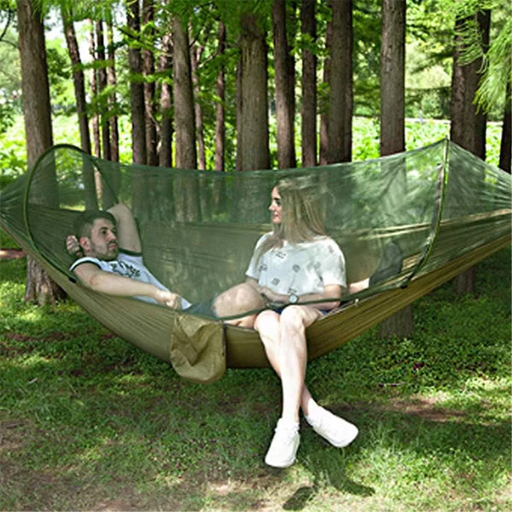 Outdoor Hammock Double Hammock Hanging Swing Bed Camping Tent Sunshade Tent with Mosquito net 250x120cm for Camping Backpacker
