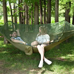 Outdoor Hammock Double Hammock Hanging Swing Bed Camping Tent Sunshade Tent with Mosquito net 250x120cm for Camping Backpacker