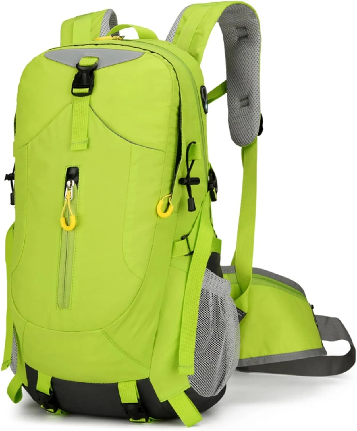 Outdoor Hiking Backpack, Large Capacity Waterproof Travel Bag for Men, Breathable Design with Reflective Strips (green)