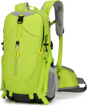 Outdoor Hiking Backpack, Large Capacity Waterproof Travel Bag for Men, Breathable Design with Reflective Strips (green)