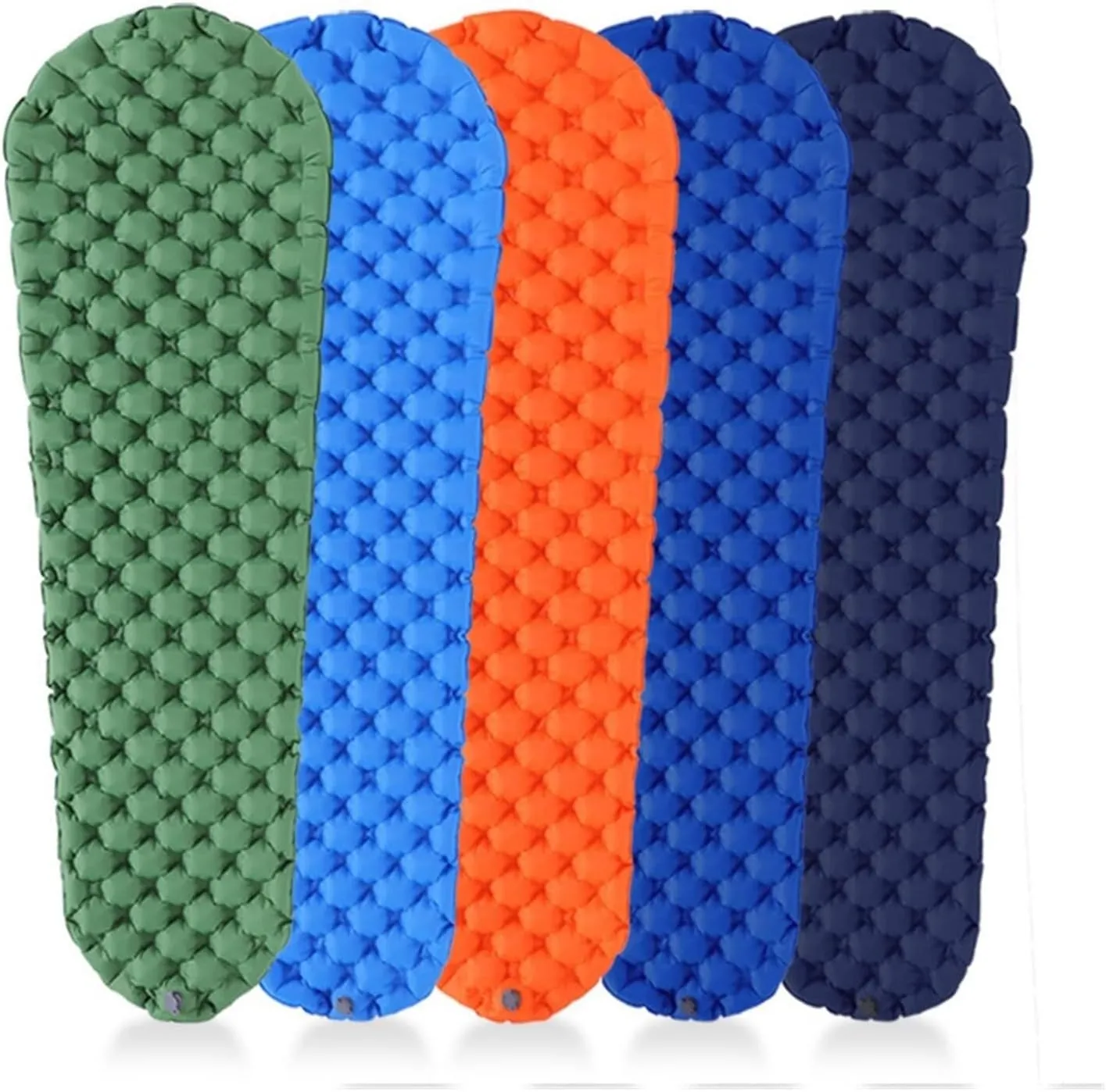 Outdoor Inflatable Sleeping Mat TPU Camping Ultra Light Diamond Portable Mat Beautiful Scenery, One Seat, Royal Blue(Pink)
