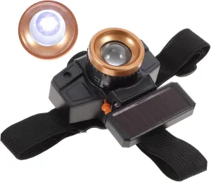 Outdoor Multi-Function Fishing Headlight Sensor Headlight Dual Charging (Solar) Led Riding Light Waterproof for Heavy Rain Random