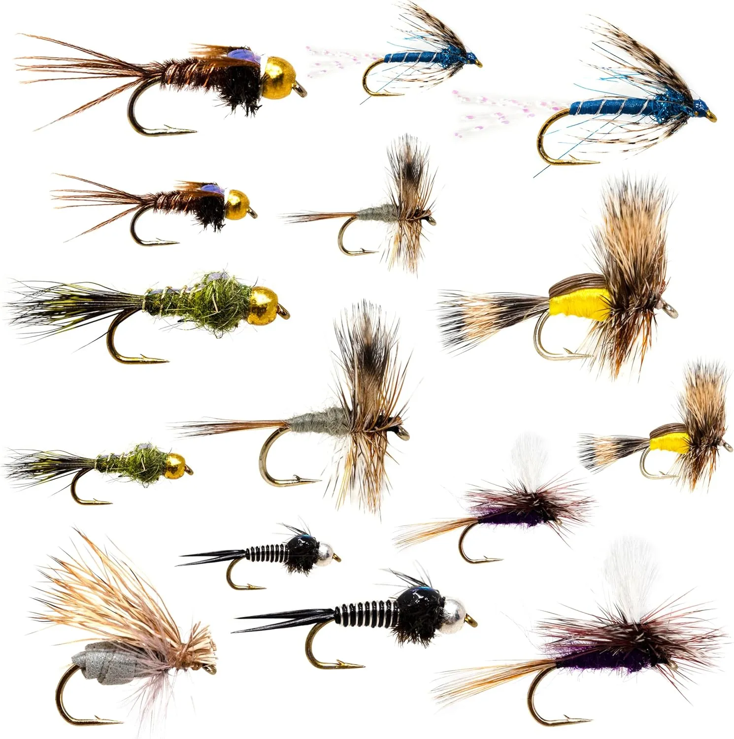 Outdoor Planet 24/26/36 Ultimate Fly Fishing Assorted Flies Kit with Hand-Tied Dry, Wet Flies, Nymphs, Streamers, Terrestrials, Leeches - Ideal Lure Set for Trout, Bass, Salmon, Steelhead for Anglers