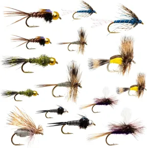 Outdoor Planet 24/26/36 Ultimate Fly Fishing Assorted Flies Kit with Hand-Tied Dry, Wet Flies, Nymphs, Streamers, Terrestrials, Leeches - Ideal Lure Set for Trout, Bass, Salmon, Steelhead for Anglers