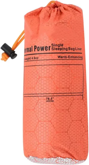 Outdoor Portable Mountaineering Camping Warm Envelope Type Single Sleeping Bag Orange Lightweight Waterproof Breathable Tear Resistant Nylon Material Ideal for Hiking Backpacking