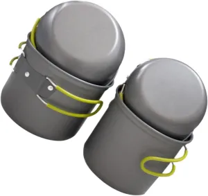 Outdoor Pot Set Camping Cookware Non-Stick Collapsible Design Easy to Clean for Hiking