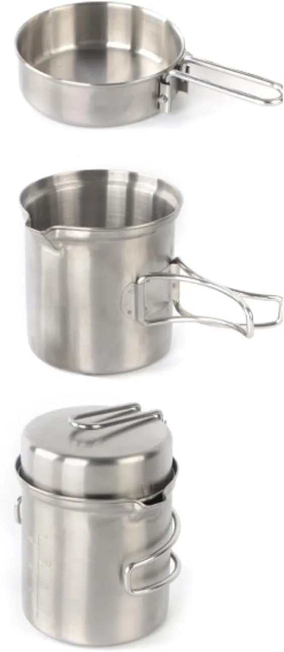 Outdoor Protable 304 Stainless Steel Camping Cookware Set Wood Stove Hiking Tool