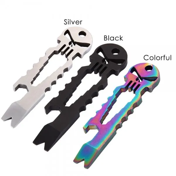 Outdoor Skull Design Multi-Function Stainless Steel Tool Black S
