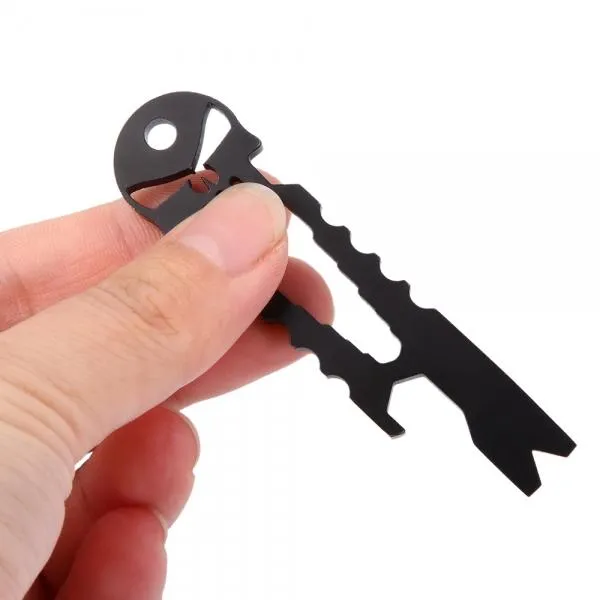 Outdoor Skull Design Multi-Function Stainless Steel Tool Black S