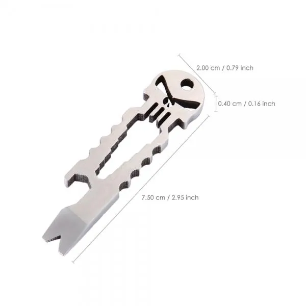 Outdoor Skull Design Multi-Function Stainless Steel Tool Black S