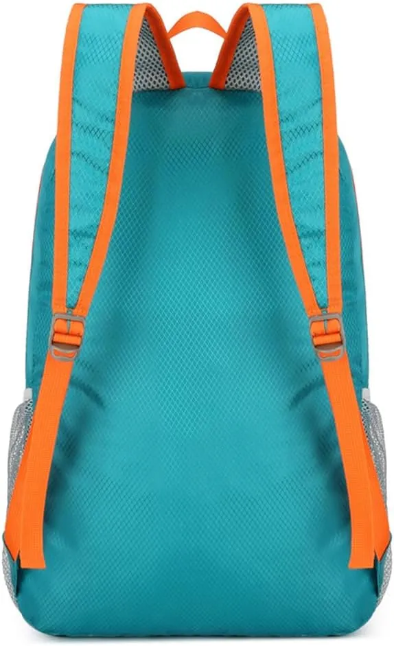Outdoor splash proof sports backpack foldable storage bag large capacity backpack (blue)